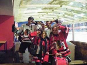 Streatham Redskins with some of their fans  Picture by Lorraine Page