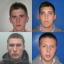 Vandals: Stephen Byrne (top left), Fraser Howie (top right), Adam Baigent (middle left), Scott Offord (middle right), Jason Newman (bottom left), Benjamin Standen (bottom right)