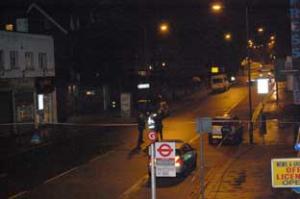 Police sealed off the area in Streatham Hill where the man collapsed