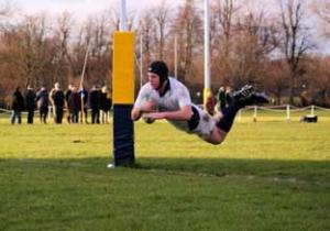 Old Emanuel star Rory Duncan crosses for a try  PICTURE: Ian Ridland