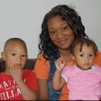 Happy family: Khion Brown with son Shakeem Mitchell and daughter Teyjha Mitchell