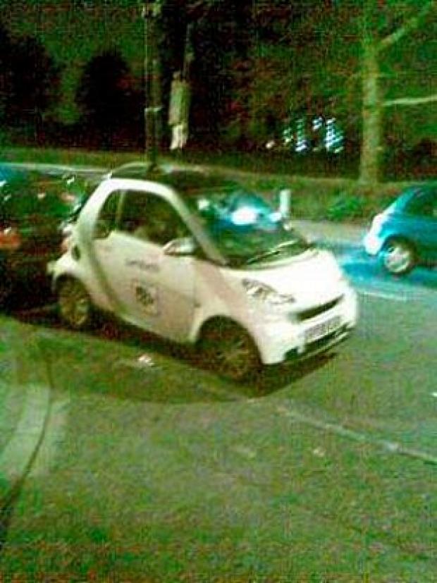 Under surveillance: A CCTV car parked on a double yellow line in Salter's Hill