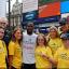 What a feet: Multiple marathon runner Jason Arday (centre) raised more than £6,000 for the homelessness charity Shelter and the Shooting Star Children’s Hospice