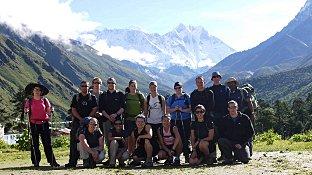 On top of the world: Pupils during their trip to Everest