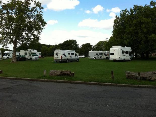 The caravans parked on Streatham Common