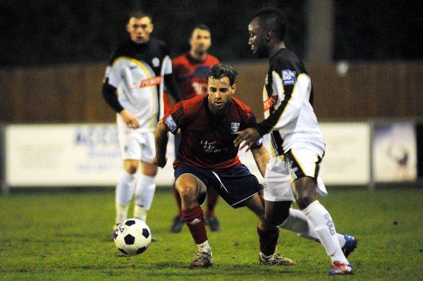 Cup hero: Hampton's James Simmonds is concentrating on securing Blue Square South safety