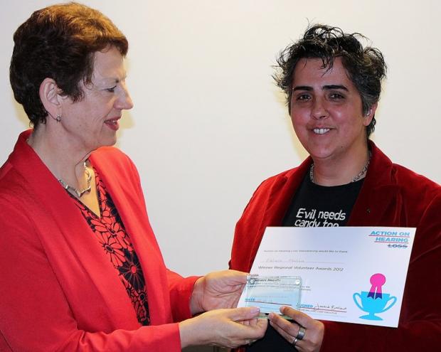 Chief executive Jackie Ballard with Helena Martins.