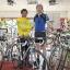 Germain Burton with John Ditchfield inside De Ver Cycles in Streatham High Road.