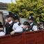 Police officers near the home of Christine Sharp, grandmother of missing school girl Tia Sharp, in New Addington near Croydon