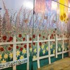 WAND Community mural created in burnt-out fancy dress shop