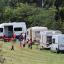 Travellers camped out in Long Meadow on Wednesday.