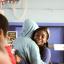 Students hug after opening results at Dunraven School.
