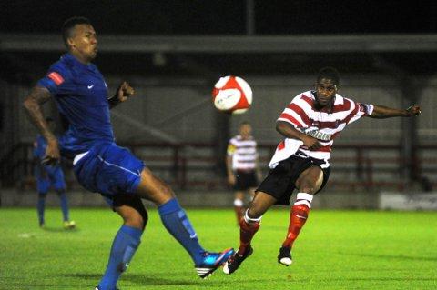 Andre McCollin: the striker starts a three-match suspension this weekend