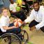 People got to try out wheelchair basketball