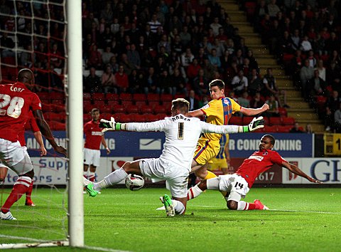 Hamer blocks Owen Garvan's shot