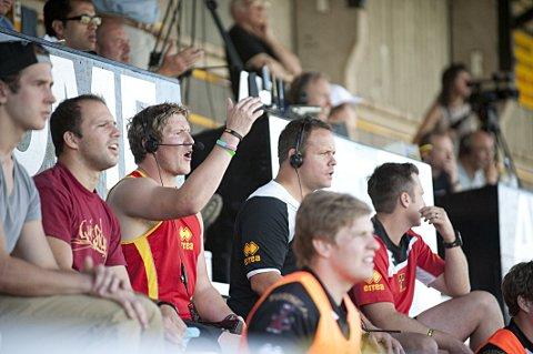 Delighted: Esher head coach Ollie Smith, third from left