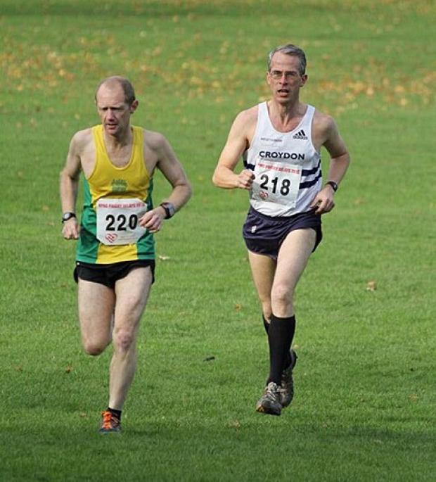 Covering the miles: Andy Del Nevo (right) was one of the Harriers' quartet competing in the Surrey Roads Relays SP55000