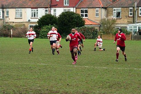 Score ruled out: Garvin Toussaint bagged a try in the friendly clash against Camberley but it was ruled out