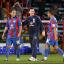 Happier times: Freedman celebrates with Sean Scannell a 1-0 win over Barnsley - but Palace would not pick up another three Championship points any of the remaining nine games