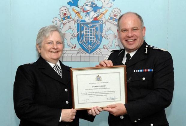 Pride: Inspector Sally Browne receives her award