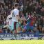 Opener: Wilfried Zaha hits the opening goal in Saturday's 4-3 win over Burnley