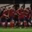 In it together: The Hampton players celebrate finding the net against Lewes