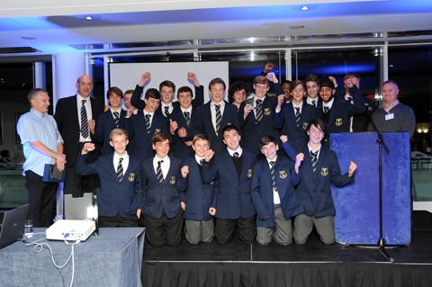 Glyn School under 15 Rugby Team collect the AFC Ewell Young Sports Team of the Year Award