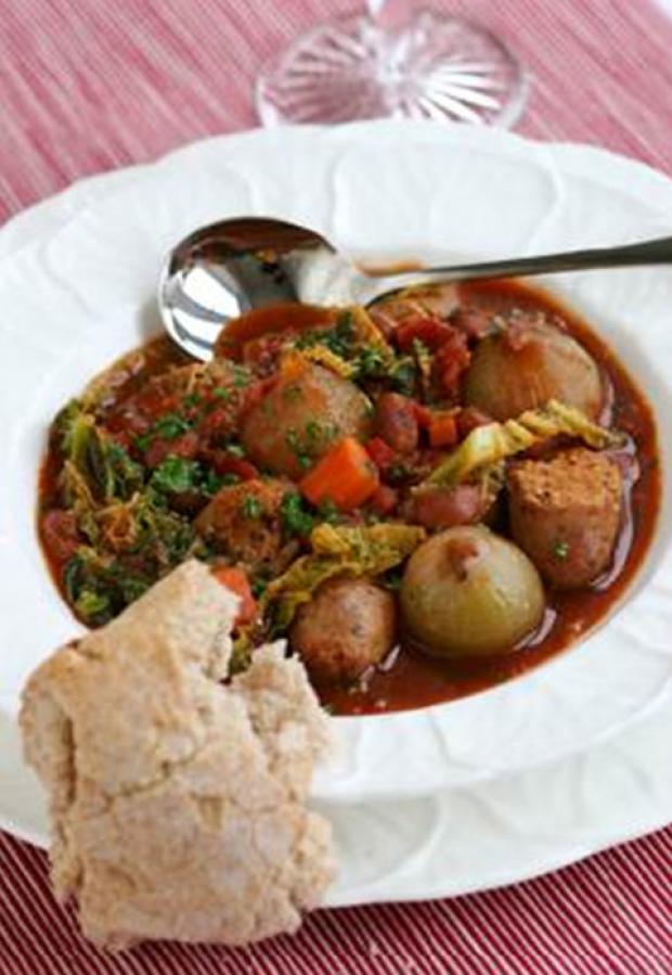 Recipe: Shallot, Sausage and Borlotti Bean Soup
