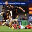 Twinkle toes: Christian Wade leaves London Welsh new boy Tom Voyce - signed last week - in his wake on Sunday
