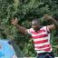 Happy man: Nev Edwards celebrates but no one will be taking his shirt