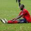 Taking a breather: Hampton's Tresor Kandol takes break on Saturday