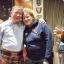 Partners in crime: Scottish fan Sandy Clark and his partner Jane Innes