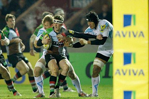 Staying put: Winger Tom Williams in action against Worcester Warriors last year