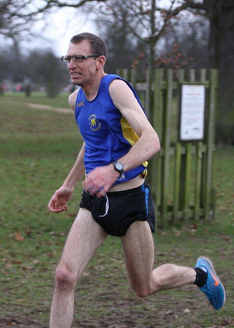 Winner: Team Bath's David Coales led the Bushy Park runners home on Saturday