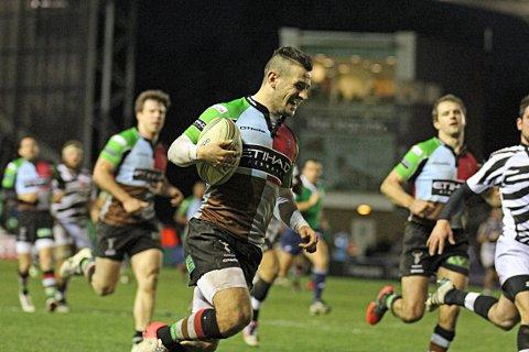 Keep try-ing: Quins scrum half Danny Care scoresagainst Italian minnows Zebre