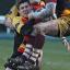 Poor discipline: Richmond winger Will Browne received a yellow card for this challenge - one of three sin-binnings his side had to overcome on Saturday