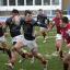 Happy man: Scottish scrum half Jamie Stevenson crossed the whitewash three times in Saturday's 32-0 win