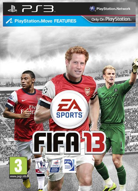 Prince Harry on the cover of the Fifa 13 Royal Edition