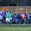 Section of wall collapses as Dulwich Hamlet supporters celebrate. Photo: Neil Hood