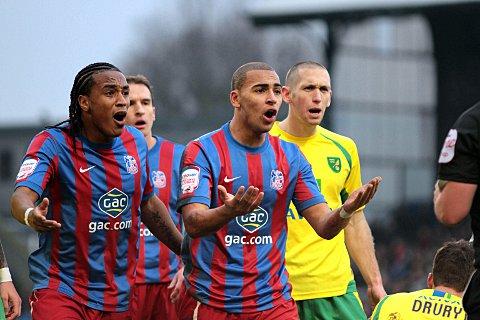Turned: Neil Danns and James Vaughan got one over their old employers on Wednesday night SP54995