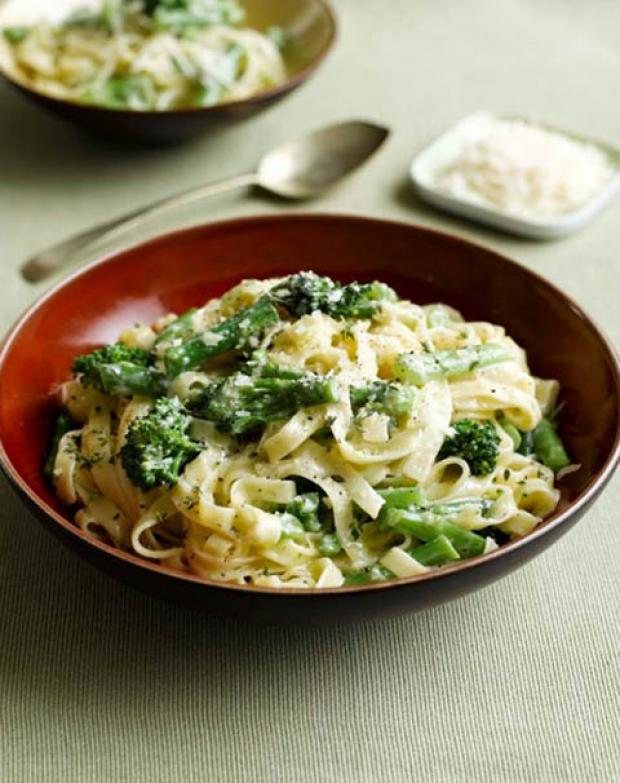Recipe: Tagliatelle with Tenderstem, thyme & melting tallegio sauce