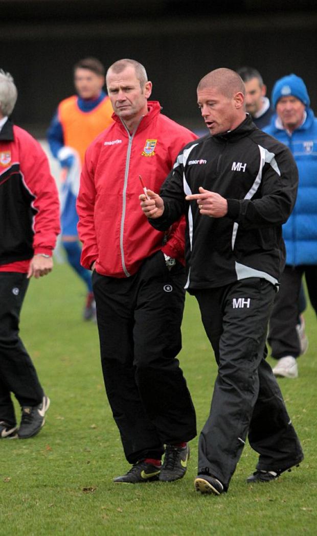 Selection headache: Ks boss Alan Dowson, left, and assistant Mark Hams have much to ponder this weekend