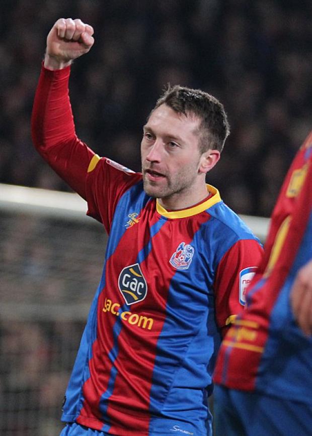 Off the mark: Stephen Dobbie opened his Palace account with the second goal against Bristol City SP74107