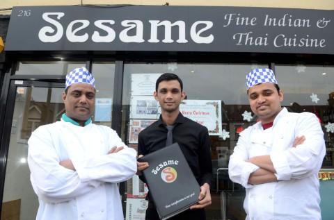 L-R Chef Ajim Uddin, Waiter Azmol Miah and Chef Abu Helal