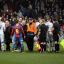 Get out of my way: Ian Holloway pushes Kevin Phillips out of the way as he tries to get to referee Dean Whitestone on Saturday