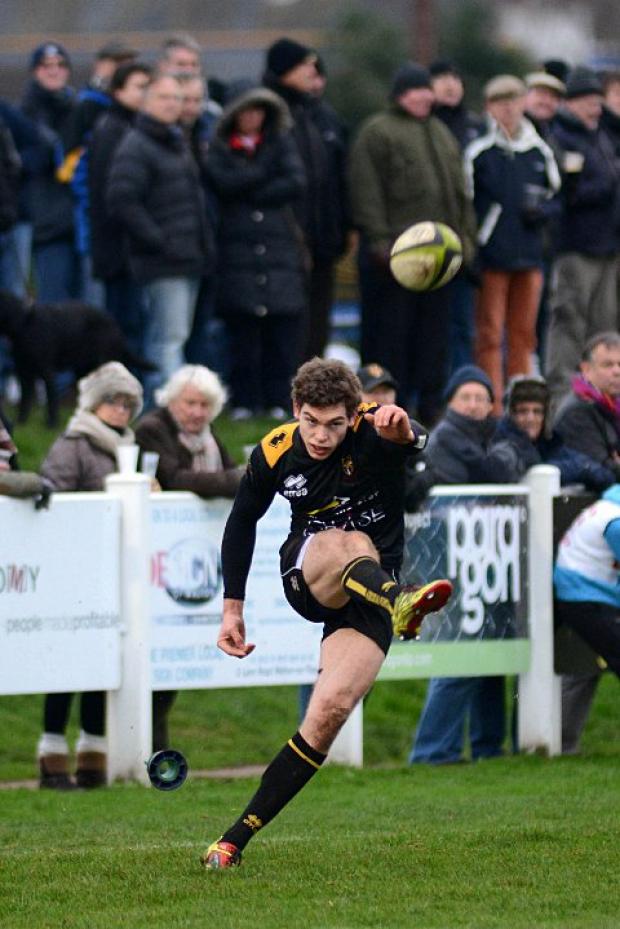 On target: Chris Elder kicked four conversions, and went over the whitewash, in the 43-26 win over Cambridge on Saturday SP73288