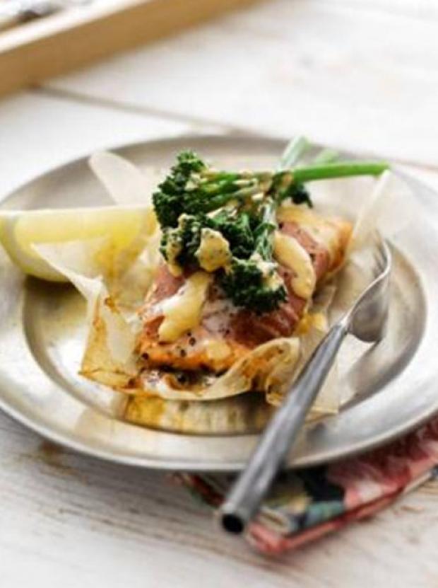 Recipe: Lesley Waters Tenderstem Broccoli and Salmon Parcels With Spicy Moroccan Butter Sauce