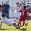 Penalty shout: Mark Goodman goes down in the penalty area but the referee waved away any appeals SP73068