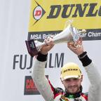 Podium pride: Onslow-Cole took third in race one at Thruxton to take his place on the podium Picture: Gary Brind