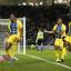 Wilfried Zaha celebrates scoring his second goal for Crystal Palace tonight. Picture: Action Images